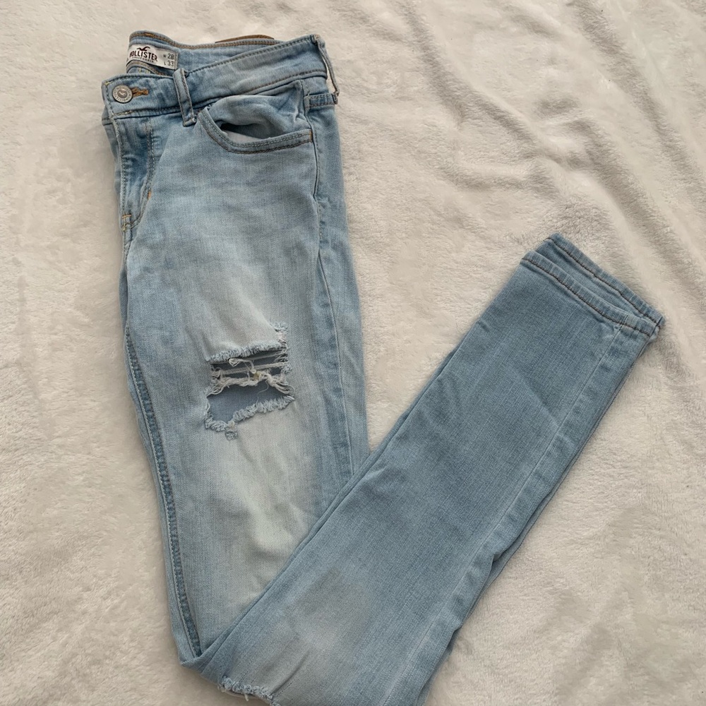 Hollister light wash distressed jeans